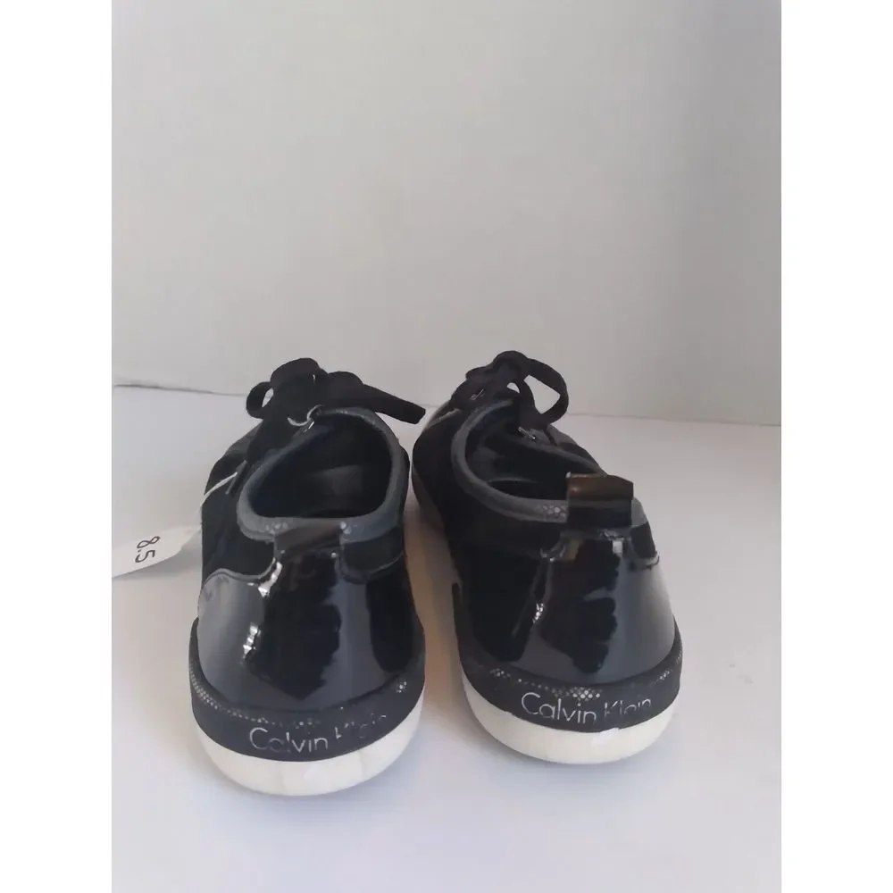 Calvin Klein Tanita Black Animal Print Suede Shoes‎ Size 8.5